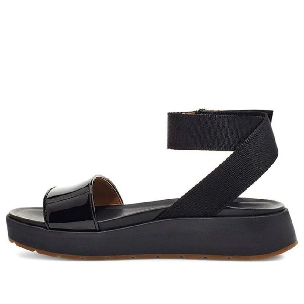 UGG Womens Lennox F19220A Black Patent Leather Sandals Size 7.5 V10652 EUC